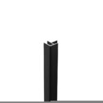 Binnen- en buitenhoekprofiel zwart pvc wand
